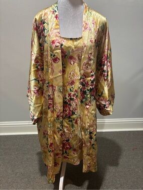 Sophia By Delicates Chemise & Robe Set Sz Large Nightgown Lingerie